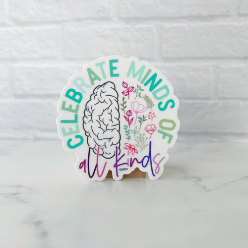 Celebrate All Kinds of Minds Flower Brain Sticker