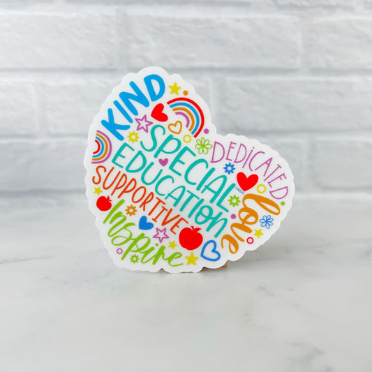 Special Education Heart Clear Sticker