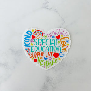 Special Education Heart Clear Sticker