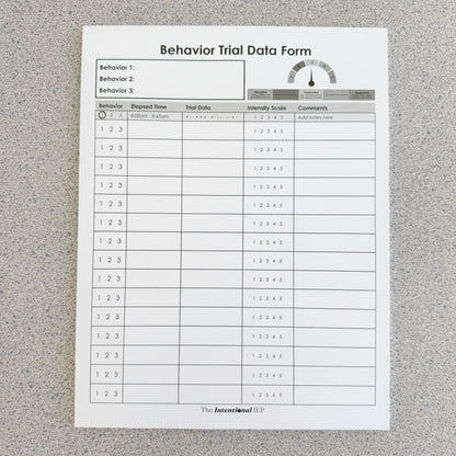 Behavior Trial Data Notepad | 50 Sheets