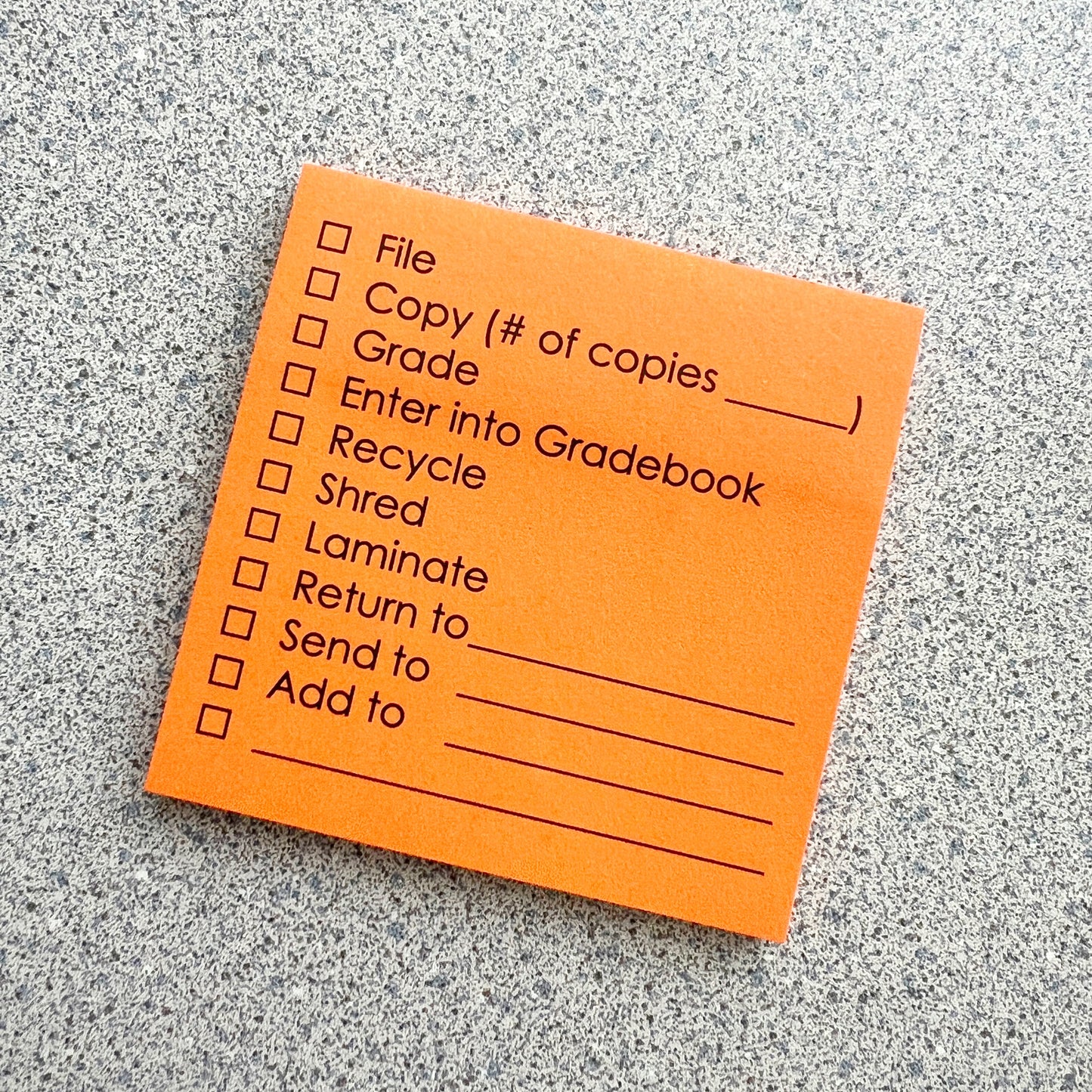 Teacher Checkbox To Do Sticky Note Pad | 50 Sheets