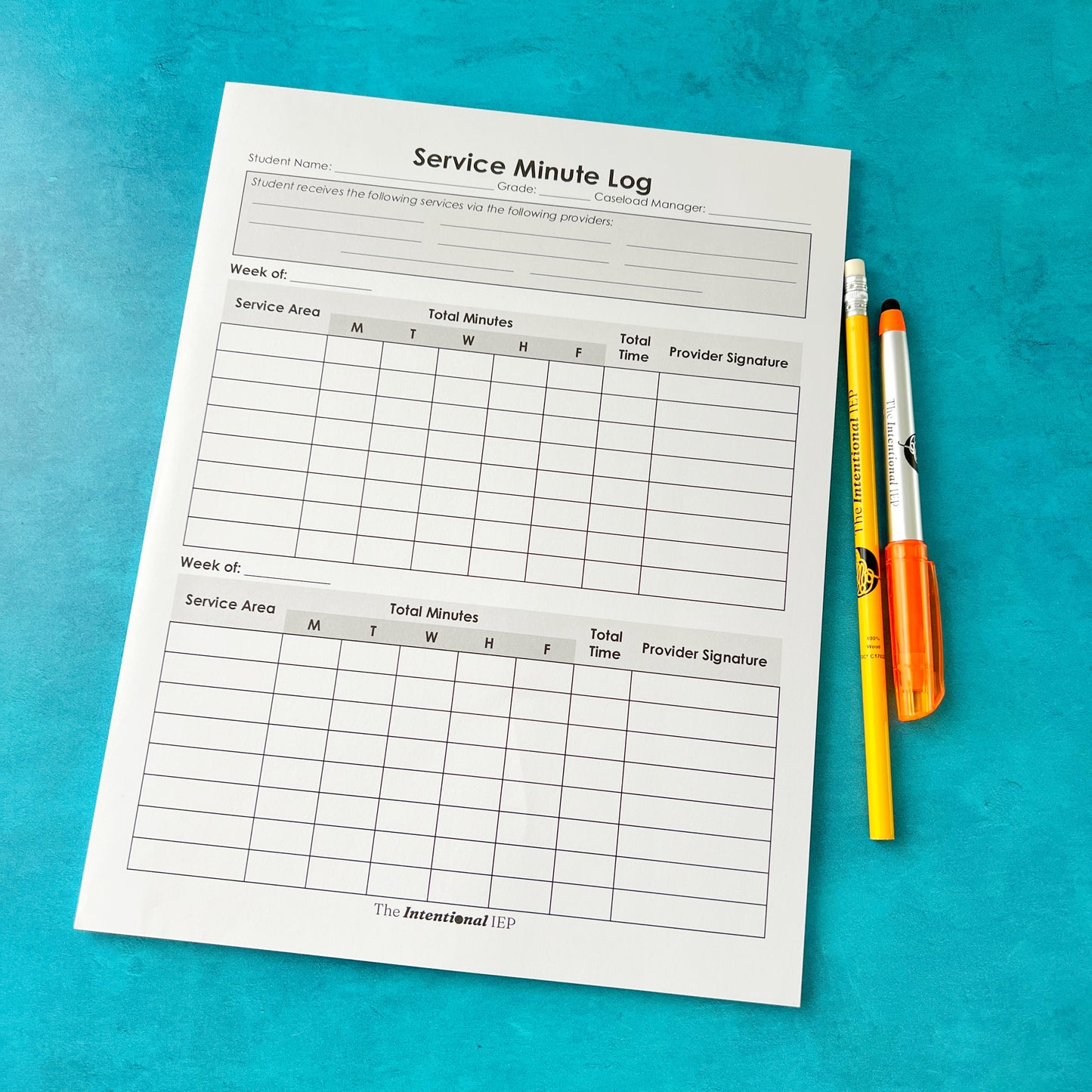 Service Minute Log Data Notepad | 50 Sheets