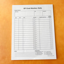 Load image into Gallery viewer, IEP Goal Mastery Data Notepad | 50 Sheets