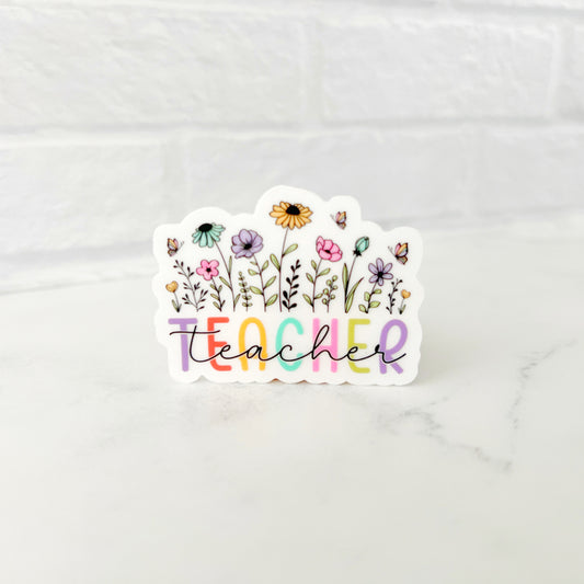 Teacher Flowers Sticker