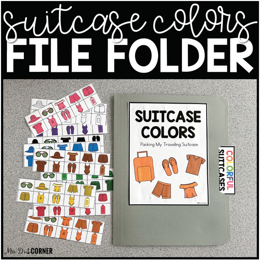 Suitcase and Clothes Color Match File Folder | File Folder for Special Education