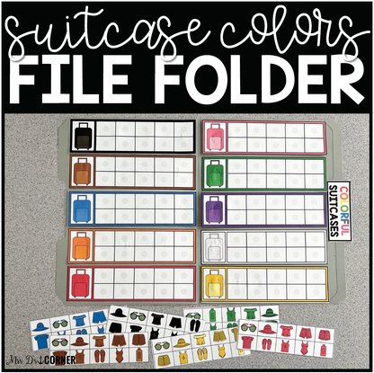 Suitcase and Clothes Color Match File Folder | File Folder for Special Education