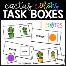 Load image into Gallery viewer, Cactus Letters Numbers Colors and 2D Shapes Task Boxes Bundle for Special Education