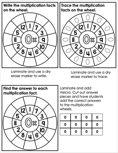 Differentiated Multiplication Wheel Task Boxes Bundle for Special Education