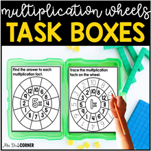 Load image into Gallery viewer, Differentiated Multiplication Wheel Task Boxes Bundle for Special Education