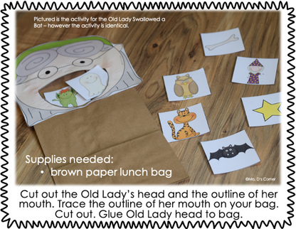 Old Lady Swallowed a Shark Book Companion [4 different activities!]