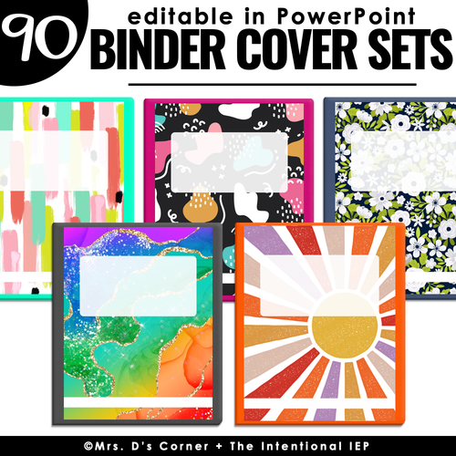 Editable Binder Covers + Spines for Special Education Teachers | 90 Total