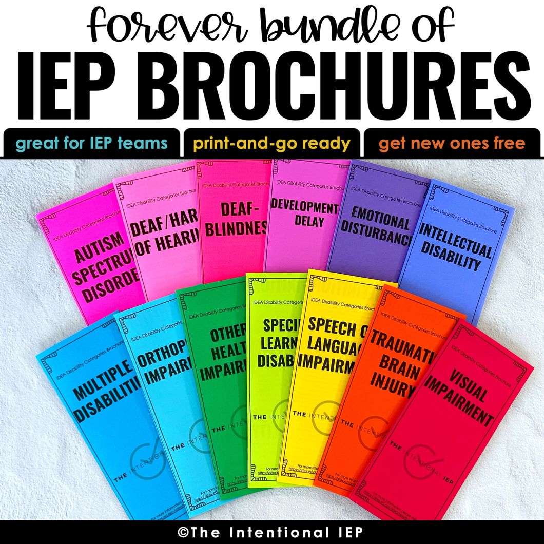 Printable IEP Brochures for IEP Teams in English and Spanish | Forever Bundle
