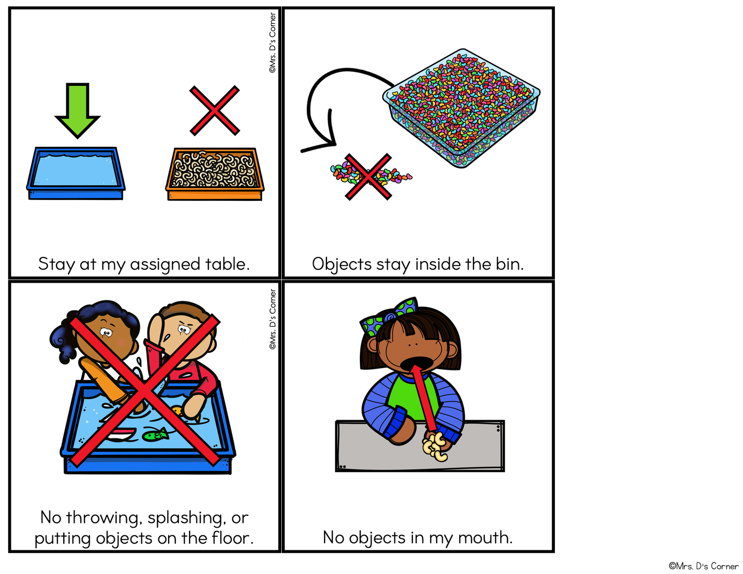 How to Use a Sensory Bin Social Story Booklet + Sensory Bin Rule Cards