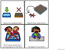 Load image into Gallery viewer, How to Use a Sensory Bin Social Story Booklet + Sensory Bin Rule Cards