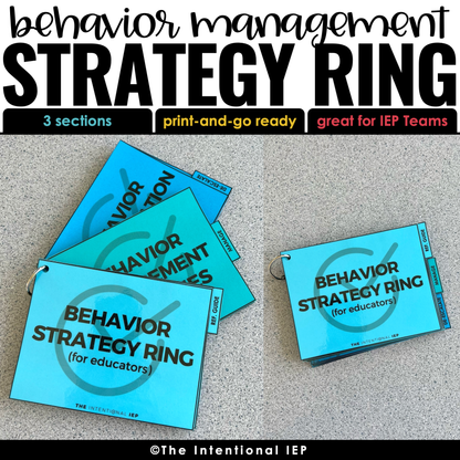 Behavior Management Strategy Ring | Printable Behavior Strategies for Special Ed