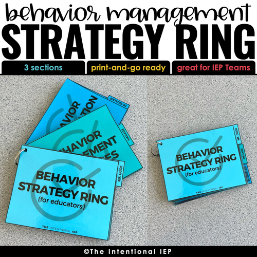 Behavior Management Strategy Ring | Printable Behavior Strategies for Special Ed