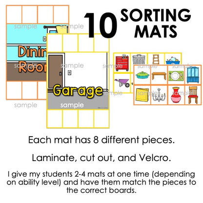 House Rooms Sorting Mats | Rooms of a House Activity