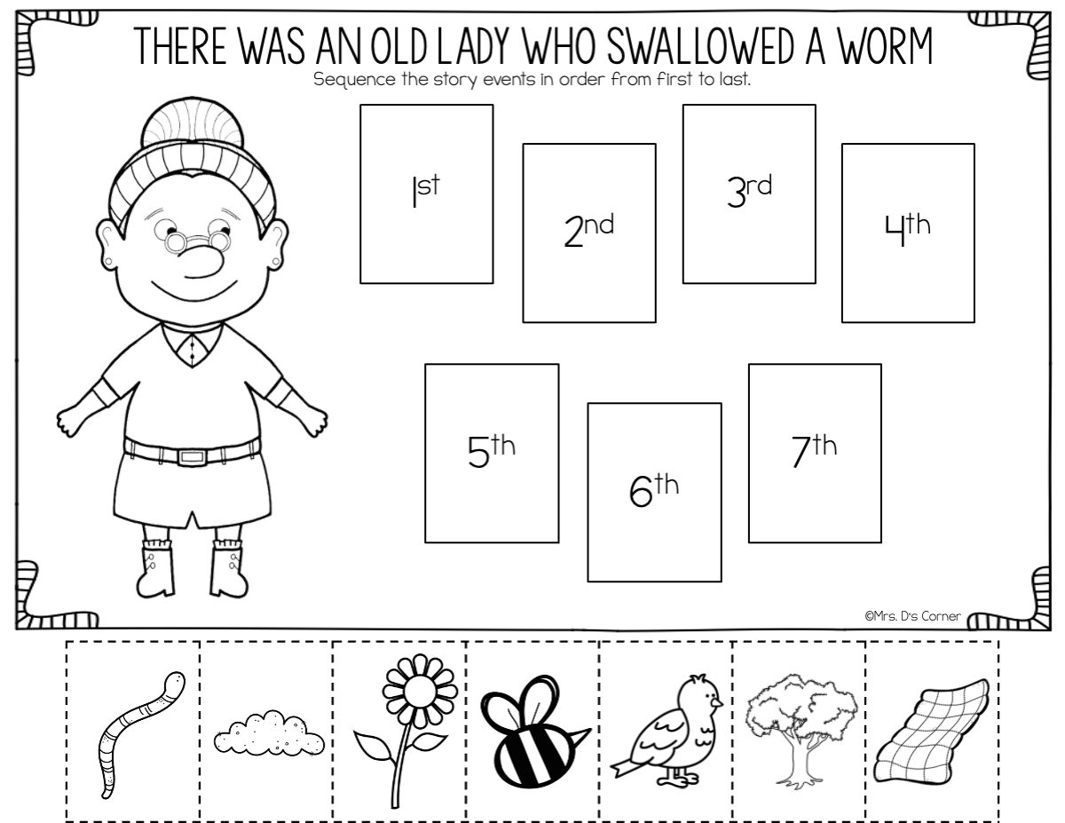 Old Lady Swallowed a Worm Book Companion [4 different activities!]