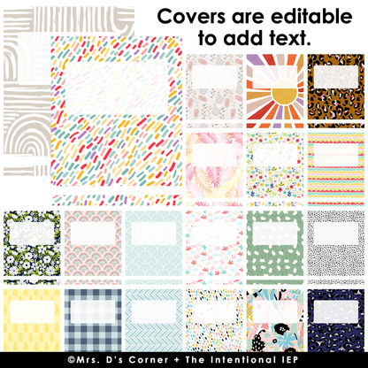 Editable Binder Covers + Spines for Special Education Teachers | 90 Total