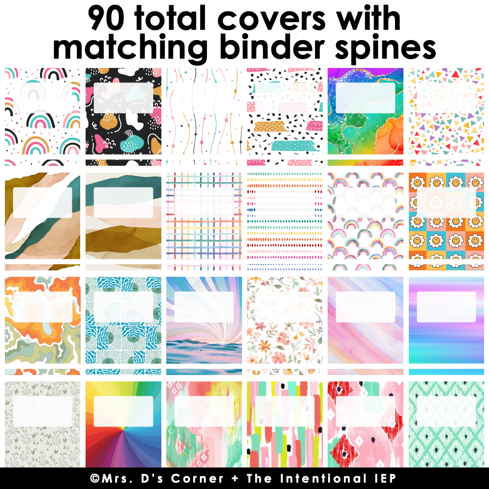 Editable Binder Covers + Spines for Special Education Teachers | 90 Total