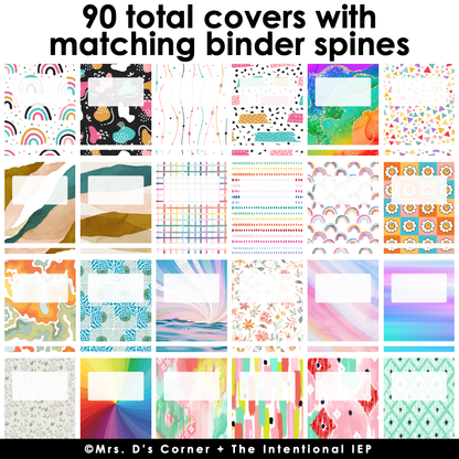 Editable Binder Covers + Spines for Special Education Teachers | 90 Total