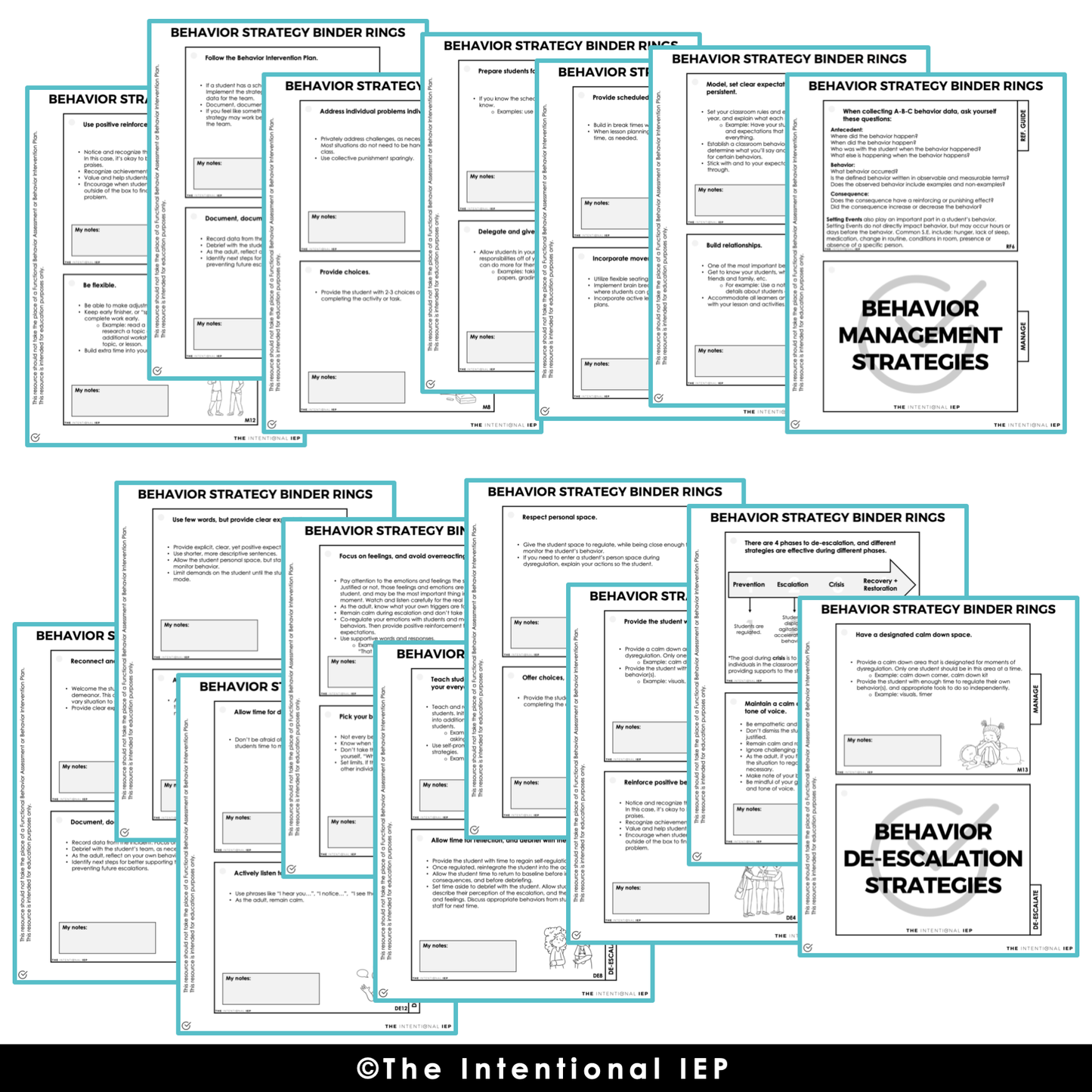 Behavior Management Strategy Ring | Printable Behavior Strategies for Special Ed