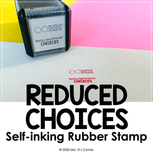 Reduced Answer Choices Self-inking Rubber Stamp | Mrs. D's Rubber Stamp Collection