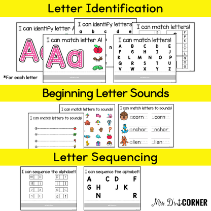 Letters of the Alphabet Adapted Work Binder® | Letter of the Day AWB