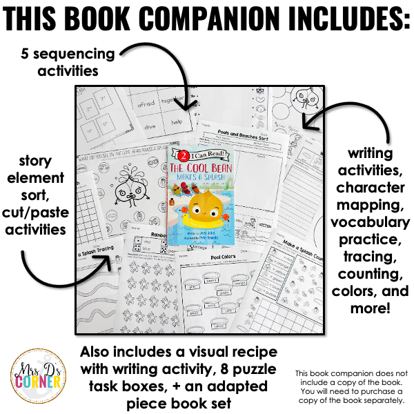 The Cool Bean Makes a Splash Book Companion | Story Extension Activities