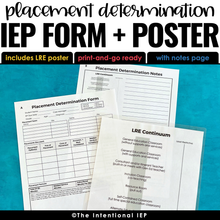 Load image into Gallery viewer, IEP Placement Determination Form and LRE Poster | Printable