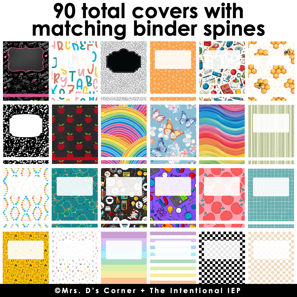 Editable Binder Covers + Spines for Special Education Teachers | 90 Total