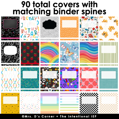 Editable Binder Covers + Spines for Special Education Teachers | 90 Total