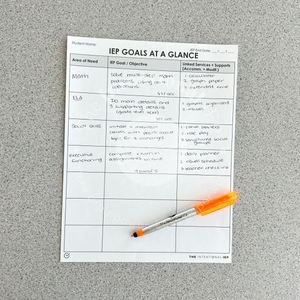 IEP Goals At a Glance Notepad | 50 Sheets