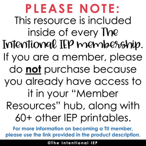 IEP Transition Plan Forms and Checklists for IEP Teams | Printable