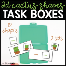 Load image into Gallery viewer, Cactus Letters Numbers Colors and 2D Shapes Task Boxes Bundle for Special Education