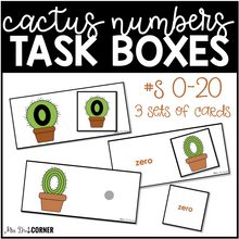 Load image into Gallery viewer, Cactus Letters Numbers Colors and 2D Shapes Task Boxes Bundle for Special Education