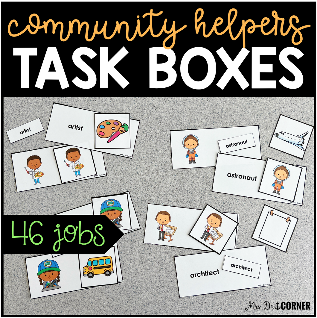 Community Helpers Task Boxes | Career and Job Task Boxes for Special Education