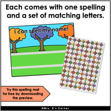 Load image into Gallery viewer, Bundle of Name Spelling Mats | 31 Themed I Can Spell My Name Activity Mats