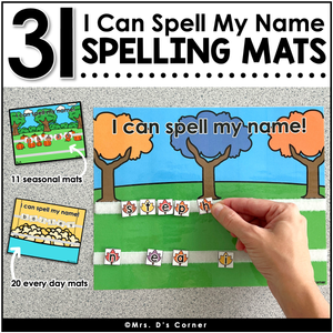 Bundle of Name Spelling Mats | 31 Themed I Can Spell My Name Activity Mats