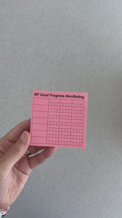 IEP Goal Progress Monitoring Sticky Note Pad | 50 Sheets