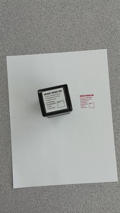 Grade Taken On Self-inking Rubber Stamp | Mrs. D's Rubber Stamp Collection