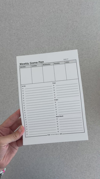 Weekly Game Plan Notepad | 50 Sheets