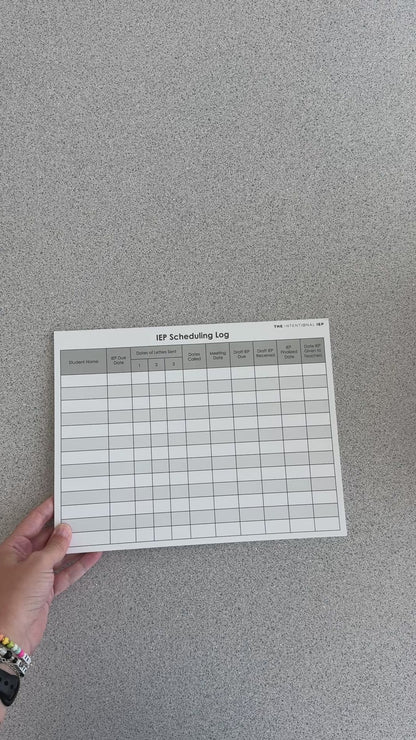 IEP Scheduling Log Notepad for Caseload Managers | 50 Sheets