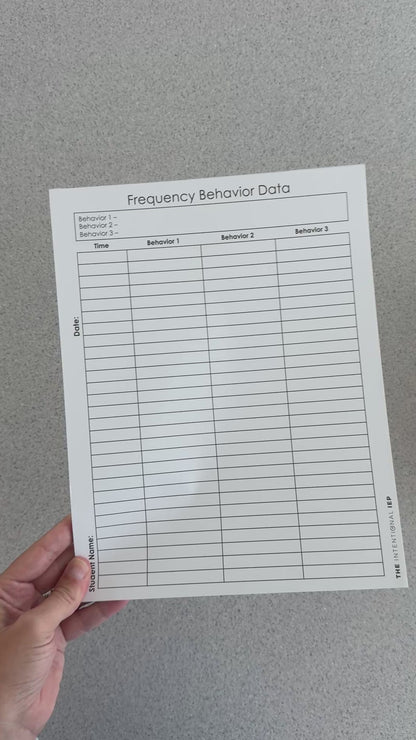 Frequency Behavior Data Notepad | 50 Sheets