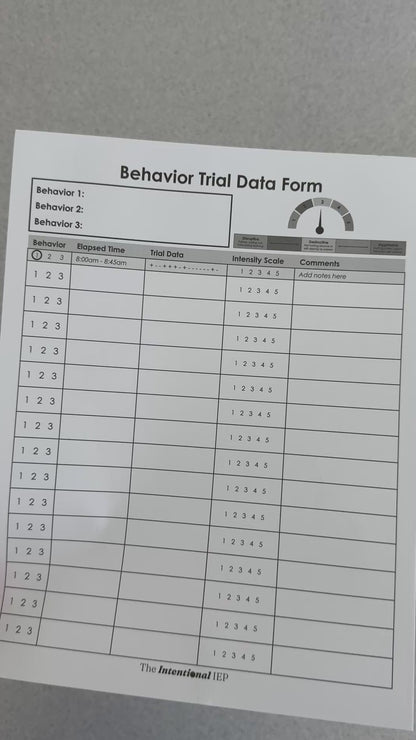 Behavior Trial Data Notepad | 50 Sheets