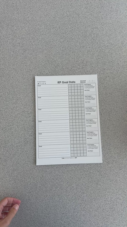 IEP Goal Data Data Notepad | 50 Sheets
