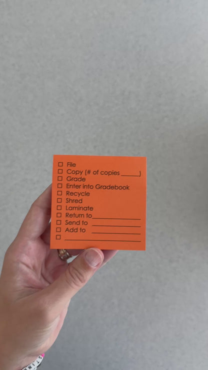 Teacher Checkbox To Do Sticky Note Pad | 50 Sheets