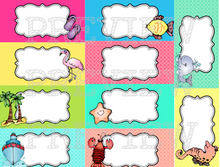 Load image into Gallery viewer, Beach Theme Editable Classroom Labels 2x4 { Avery Label 8163 }