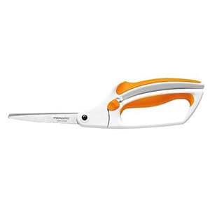 Fiskars Premier No. 8 Easy Action Sewing and Crafting Scissors  - Spring Action Fabric & Craft Scissors - White 10-Inches