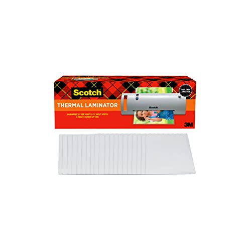 Scotch TL902VP Thermal Laminator, 1 Laminating Machine, White, Laminate Recipe Cards, Photos and Documents, For Home, Office or School Supplies, 9 in.